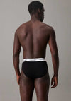 Calvin Klein Cotton Stretch 3 Pack Hip Briefs, Black