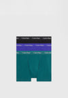 Calvin Klein Cotton Stretch 3 Pack Trunks, Spectrum Blue Multi