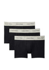 Calvin Klein 3 Pack Heritage Cotton Stretch Trunks, Black