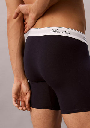 Calvin Klein Icon 3 Pack Cotton Stretch Boxer Briefs, Black Multi