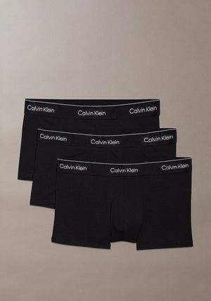 Calvin Klein Icon Cotton Stretch 3 Pack Low Rise Trunks, Black