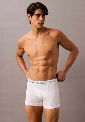 Calvin Klein Icon Cotton Stretch 3 Pack Relaxed Fit Trunks, White Multi