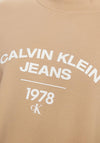 Calvin Klein Jeans Varsity Curve Sweatshirt, Travertine