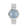 Calvin Klein Ladies Twisted Bezel Watch, Silver & Light Blue