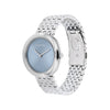 Calvin Klein Ladies Twisted Bezel Watch, Silver & Light Blue