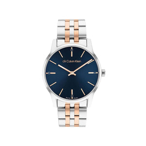 Calvin Klein Men's Timeless Dressed Two-Tone Watch, Silver & Rose Gold