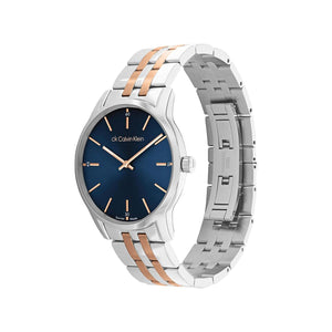 Calvin Klein Men's Timeless Dressed Two-Tone Watch, Silver & Rose Gold