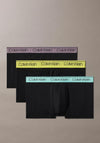 Calvin Klein Microfibre Stretch 3 Pack Low Rise Trunks, Black Multi