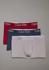 Calvin Klein Modern Structure 3 Pack Short Trunks, Red Multi
