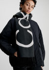 Calvin Klein Fringe Logo Scarf, Black