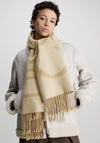 Calvin klein Fringe Logo Scarf, Doeskin