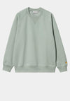 Carhartt Chase Crew Neck Sweatshirt, Glassy Teal