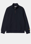 Carhartt WIP Chase Quarter Zip Sweatshirt, Dark Navy