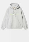Carhartt WIP Script Logo Hoodie, Ash Heather & Lime Green