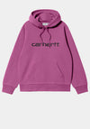 Carhartt WIP Script Logo Hoodie, Magenta & Black