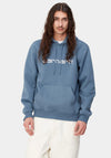 Carhartt WIP Script Logo Hoodie, Sorrent & White