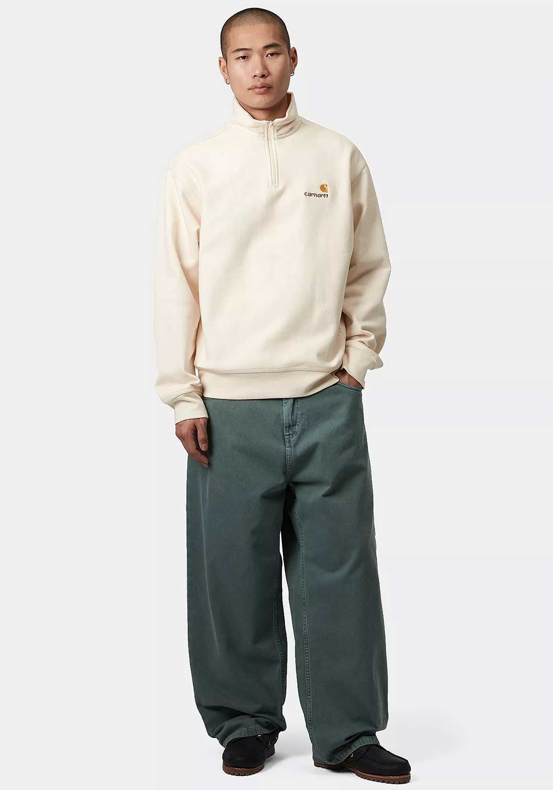 Carhartt WIP American Script Half Zip Sweatshirt, Natural