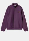 Carhartt WIP American Script Quarter Zip Sweatshirt, Purple
