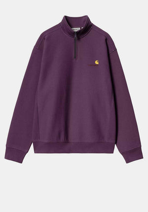 Carhartt WIP American Script Quarter Zip Sweatshirt, Purple