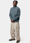 Carhartt WIP American Script Quarter Zip Sweatshirt, Office Blue