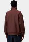 Carhartt WIP American Script Quarter Zip Sweatshirt, Burgundy