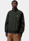 Carhartt WIP American Script Quarter Zip Sweatshirt, Raven Green