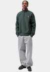 Carhartt WIP American Script Quarter Zip Sweatshirt, Kale Green