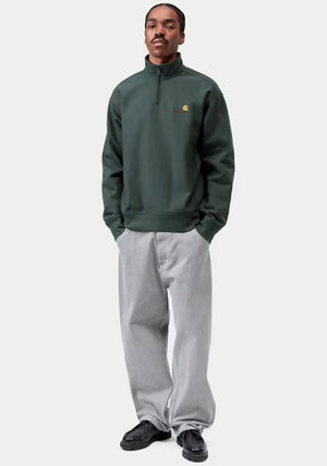 Carhartt WIP American Script Quarter Zip Sweatshirt, Kale Green
