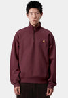 Carhartt WIP American Script Quarter Zip Sweatshirt, Wine
