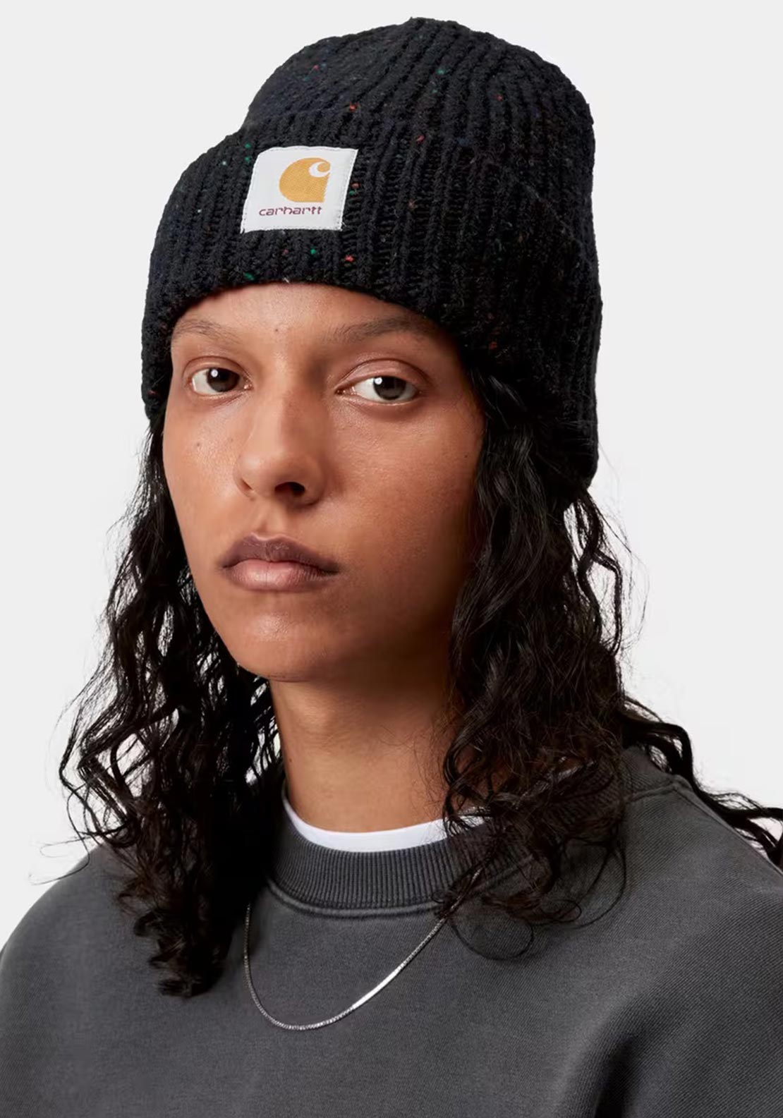 Carhartt WIP Anglistic Speckled Beanie, Black - McElhinneys