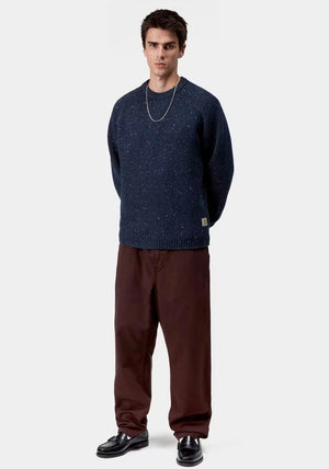 Carhartt WIP Anglistic Speckled Jumper, Navy