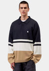 Carhartt WIP Austin Long Sleeve Knit Polo Shirt, Navy Multi