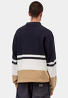 Carhartt WIP Austin Long Sleeve Knit Polo Shirt, Navy Multi