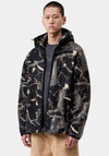 Carhartt WIP Blevin Camo Feather Full Zip Hooded Fleece, Black Multi