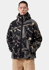 Carhartt WIP Blevin Camo Feather Full Zip Hooded Fleece, Black Multi