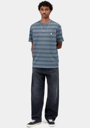 Carhartt WIP Bronson Stripe T-Shirt, Ice Blue