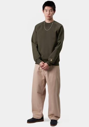 Carhartt WIP Chase Crew Neck Sweatshirt, Olive Green