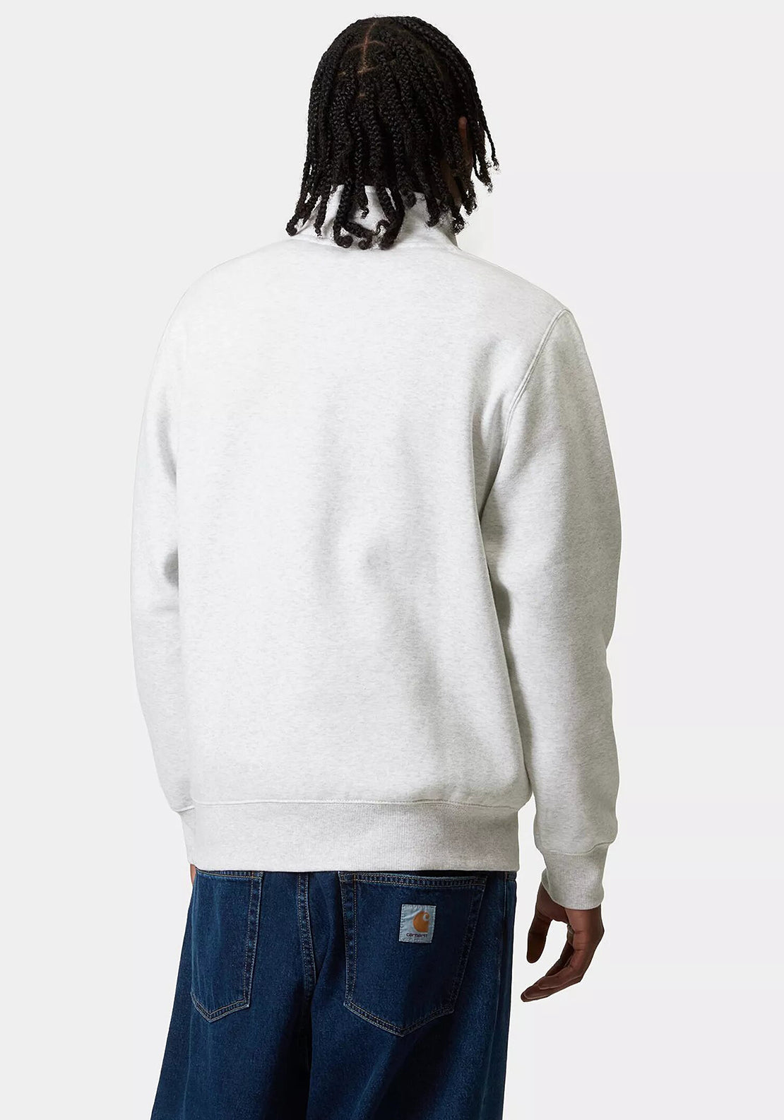 Carhartt WIP Chase Quarter Zip Sweatshirt, Ash Heather Grey