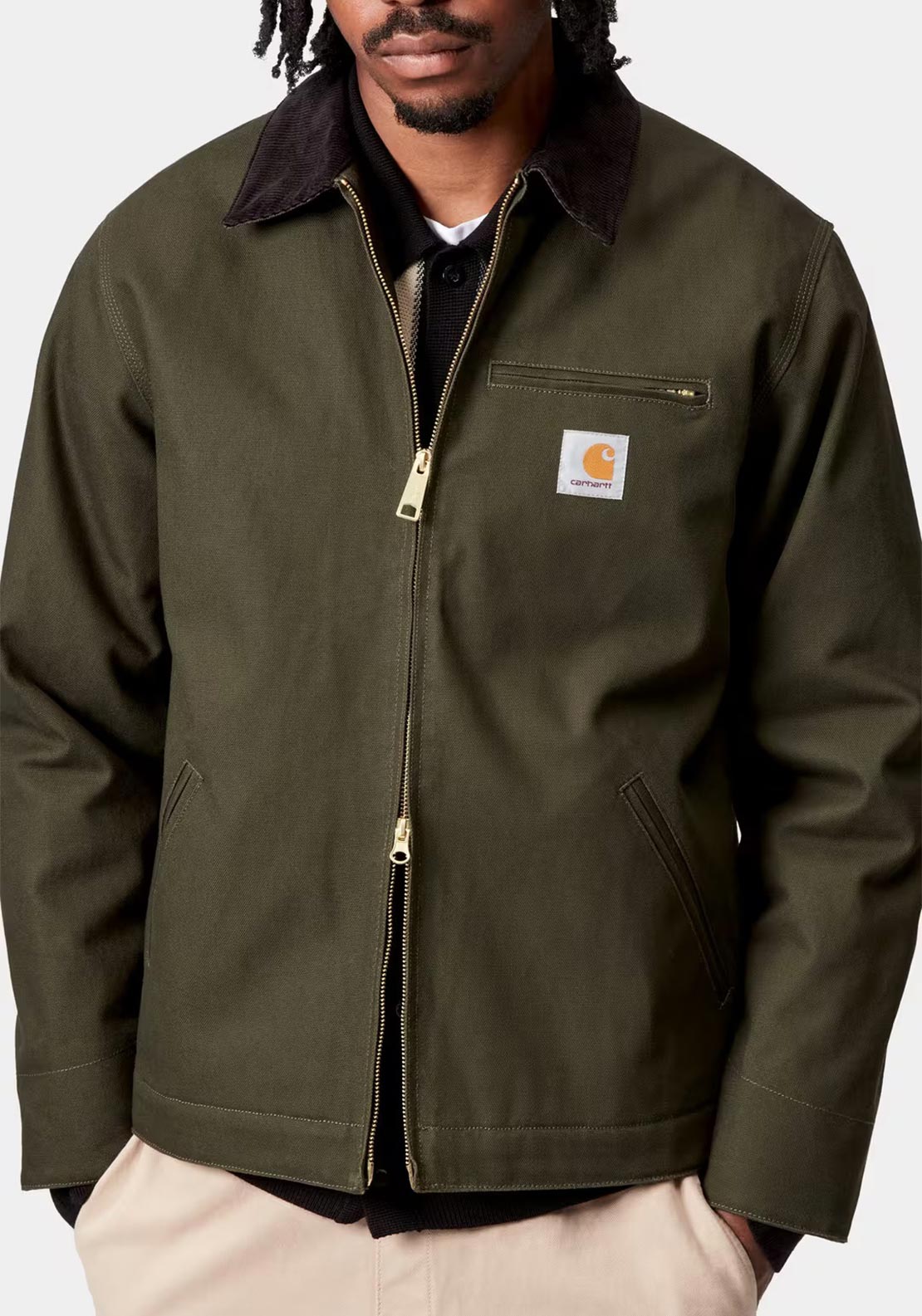 Carhartt WIP Detroit Jacket, Olive Green - McElhinneys