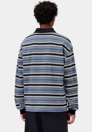 Carhartt WIP Devitt Stripe Rugby Shirt, Ice Blue