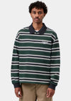 Carhartt WIP Devitt Stripe Rugby Shirt, Dark Green