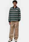Carhartt WIP Devitt Stripe Rugby Shirt, Dark Green