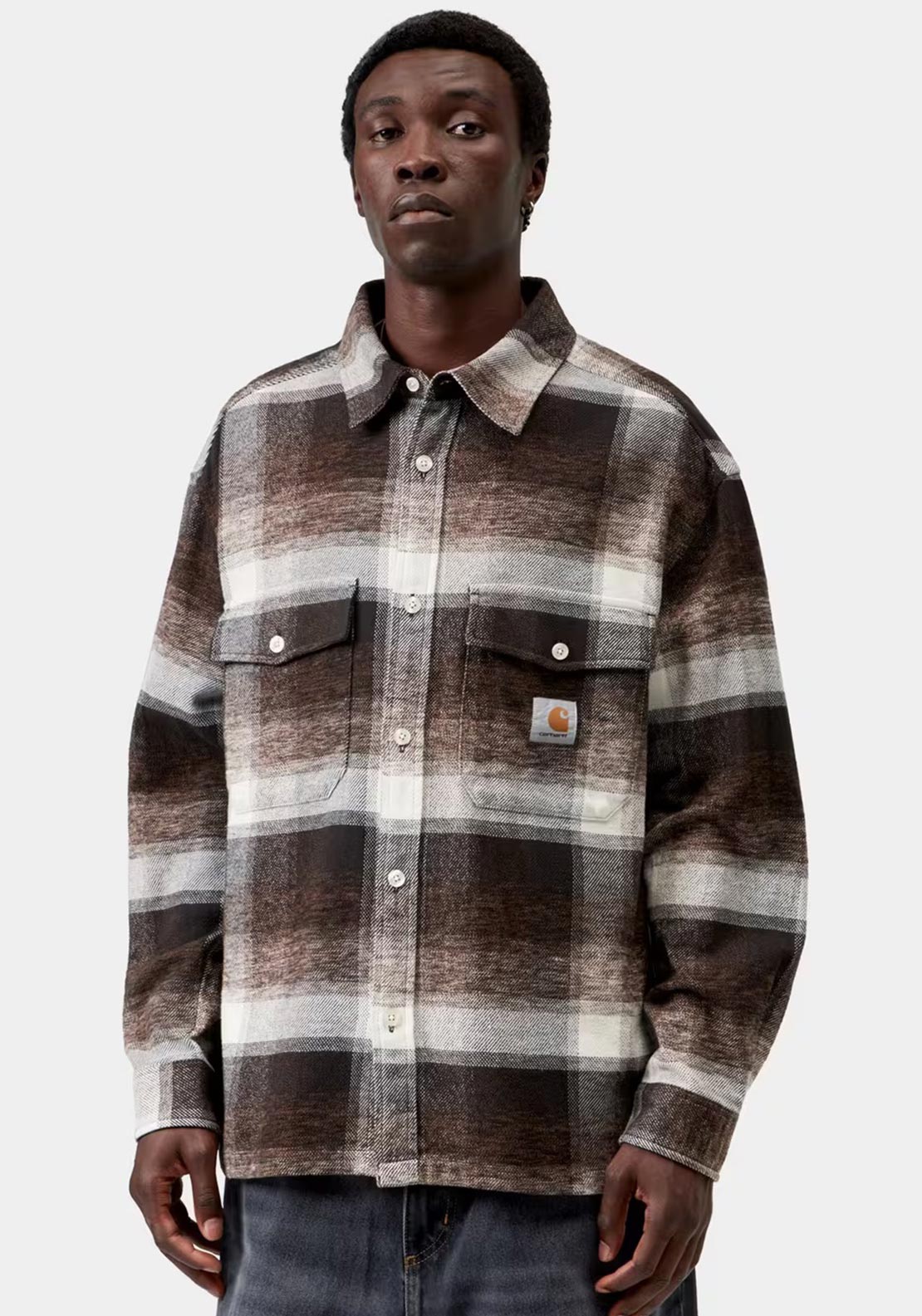 Carhartt WIP Esterson Check Overshirt, Brown Multi