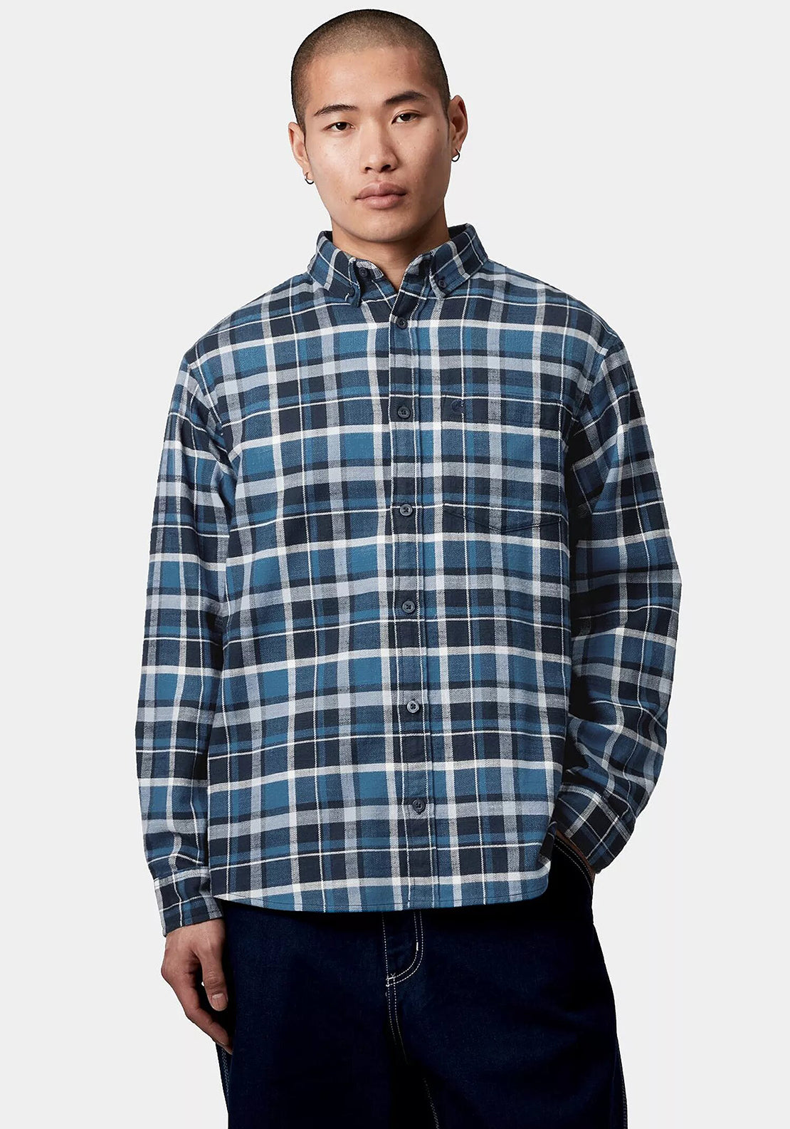 Carhartt WIP Fendrick Check Shirt, Mizar Blue