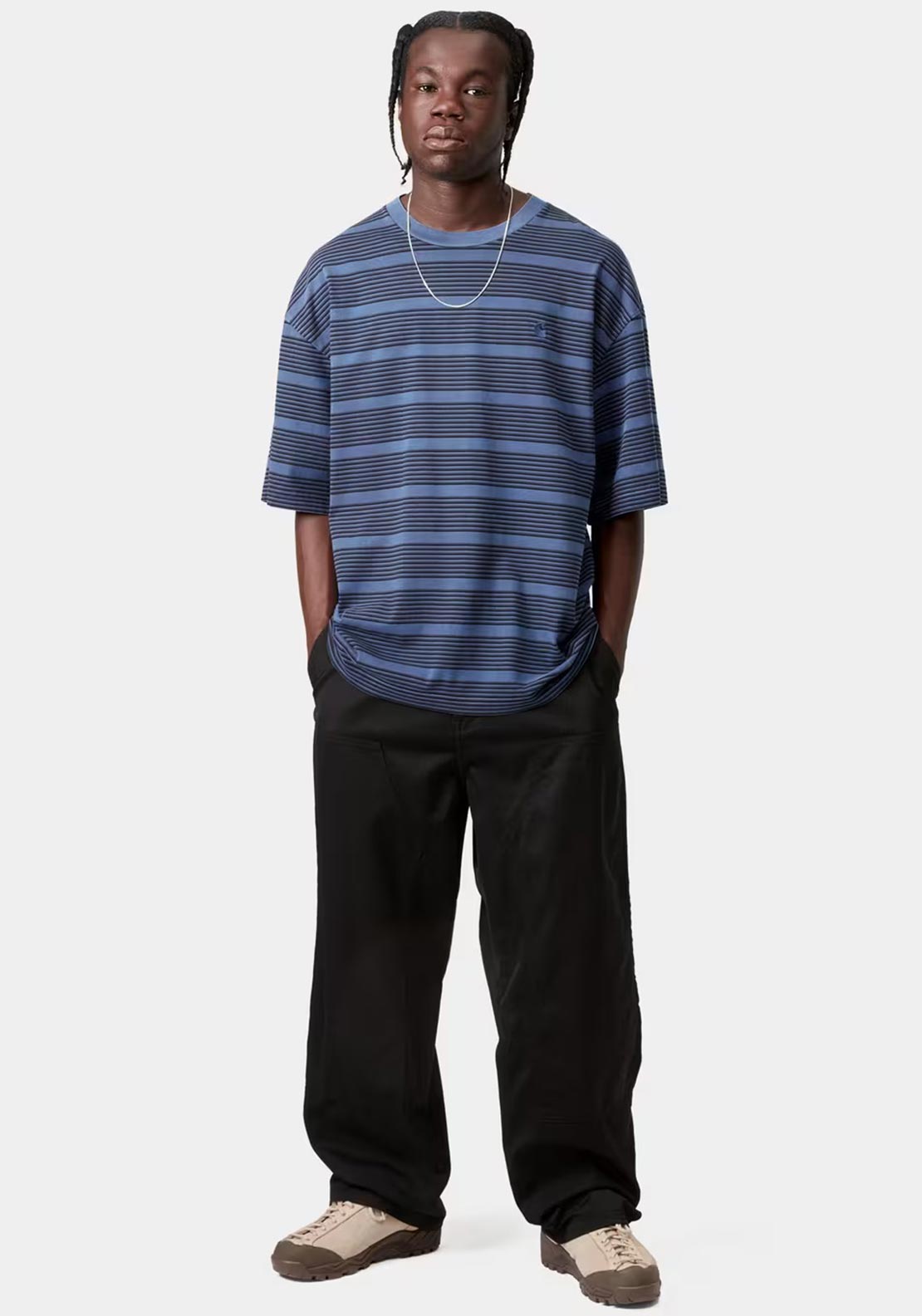 Carhartt WIP Hanson Stripe T-Shirt, Blue - McElhinneys