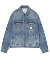 Carhartt WIP Helston Paint Splatter Denim Jacket, Washed Blue