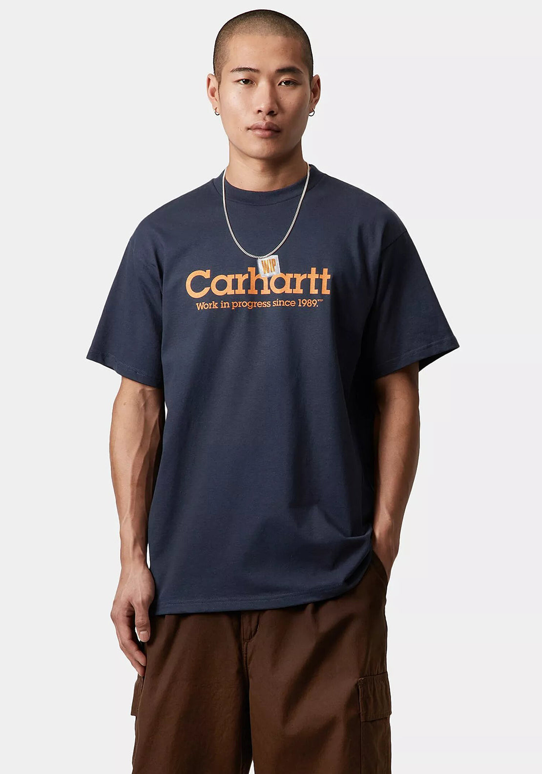 Carhartt WIP Label Script T-Shirt, Dark Blue