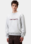 Carhartt WIP Logo Sweatshirt, Grey Heather & Wine