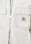 Carhartt WIP Mercer Full Zip Stripe Overshirt, Grey & White