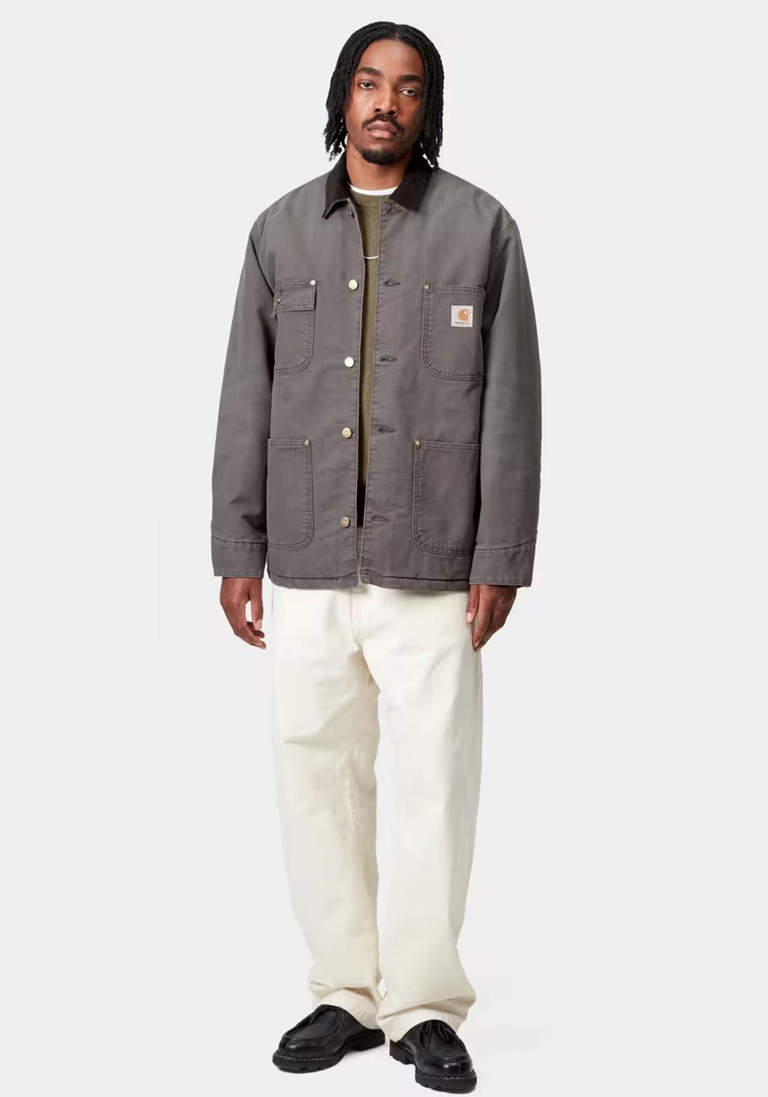 Carhartt WIP OG Chore Jacket, Grey - McElhinneys Carhartt WIP OG Chore Jacket, Grey - McElhinneys